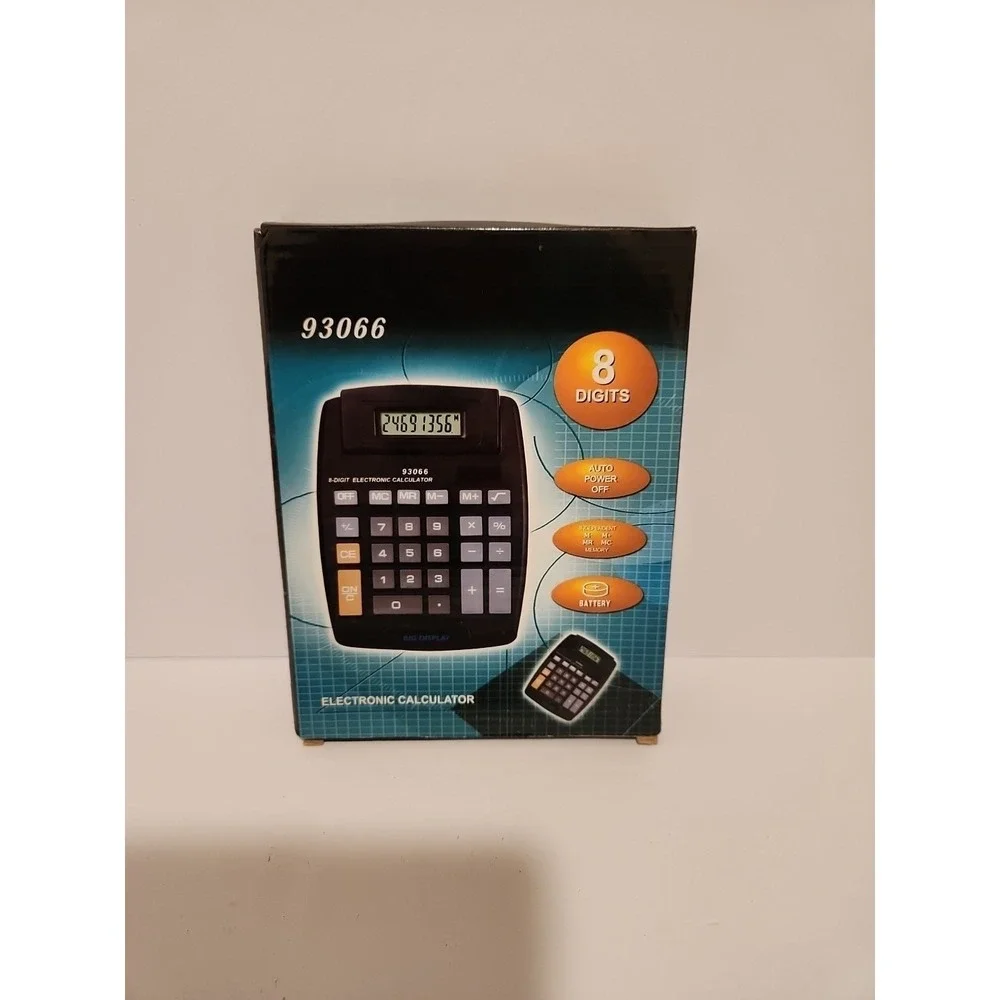 Calculator - Large Black Desktop Calculator - 8 Digit Display - New
